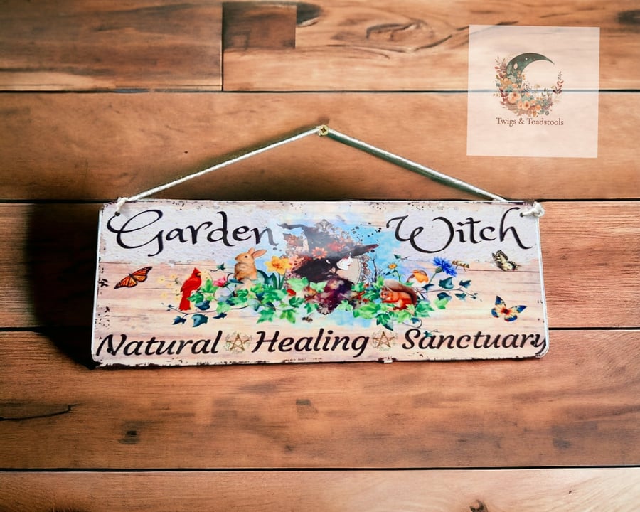 Garden witch quote metal sign 