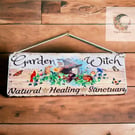 Garden witch quote metal sign 