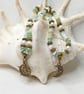 Puka Shells, Pearls & Bronze Bracelet