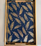 Navy Blue and Gold Feather Tray - Image 4