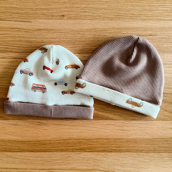 Newborn Baby Hats, Beanie hats. 2 PK. Ideal for the newborn baby 0-3mths - BE24