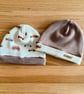 Newborn Baby Hats, Beanie hats. 2 PK. Ideal for the newborn baby 0-3mths - BE24