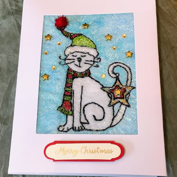 Cat Christmas Card.
