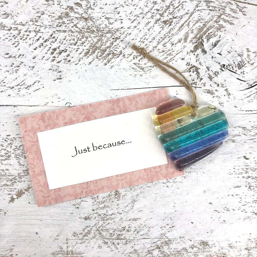 Just because... A Pastel Rainbow Heart & personal message 