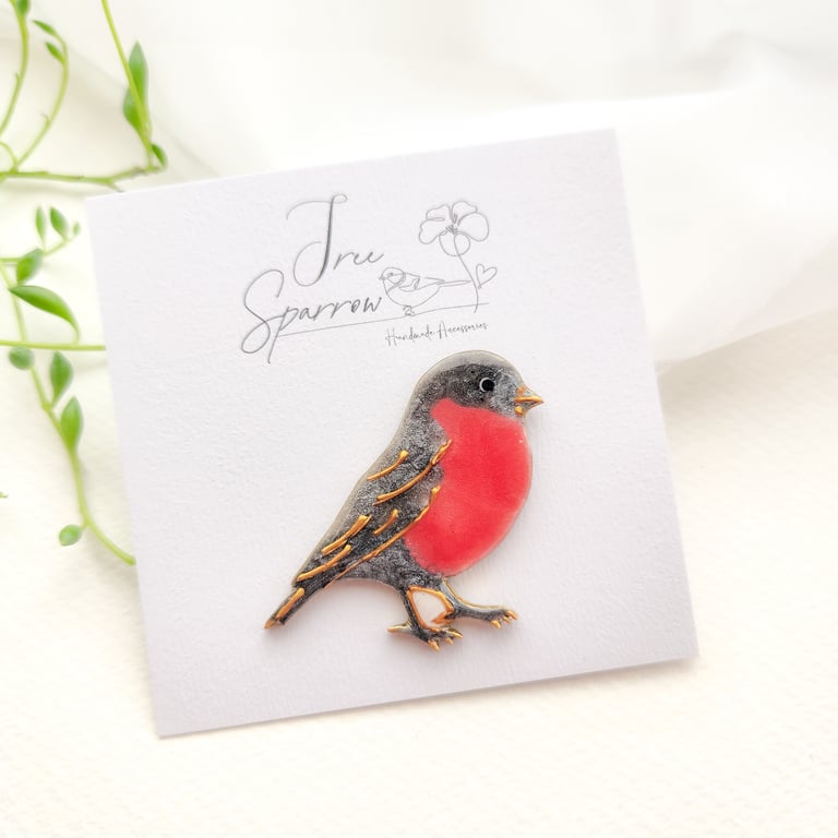 Hand-painted Bird Brooch