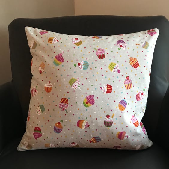 Square Cushion cover only Muffin designs ( cup cakes ) 45cm x 45cm