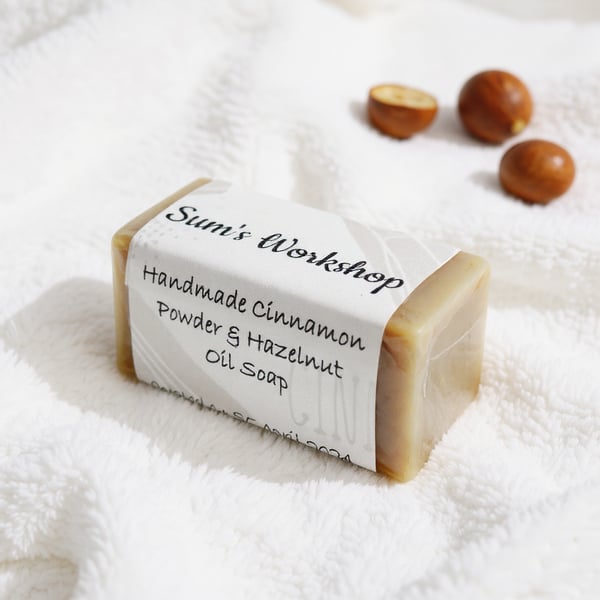Handmade Hazelnut Oil & Cinnamon Soap