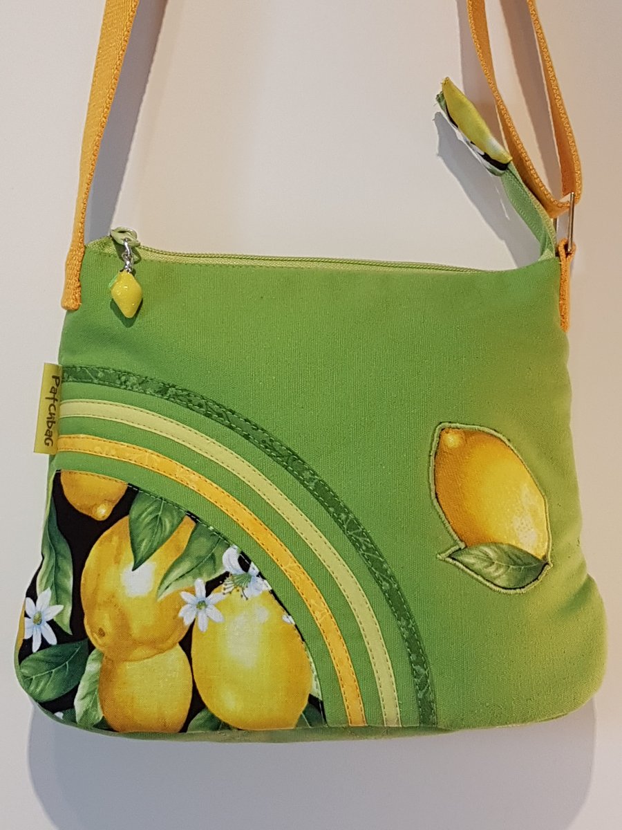 Handbag,Lemon on lime green