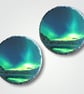 Northern Lights, Aurora Borealis Set Of Two Rock Slate Coasters - Image 1