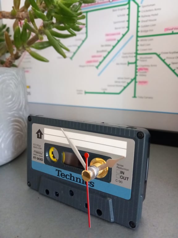 Personalized desk clock, 80s cassette tape, upcycled room decor