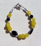 Yellow Agate & Black Onyx Gemstone Beaded Chakra Bracelet "Daffodil" - Image 6