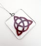 Fused Glass Celtic Knot Hanging Design 2 - Handmade Glass Suncatcher - Image 4