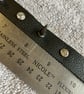 Black Leather Choker with 2 Spikes and 3 Clear-White Gemstones  - Image 5
