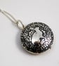 Sterling Silver Pattern running hare pendant, small - Image 1
