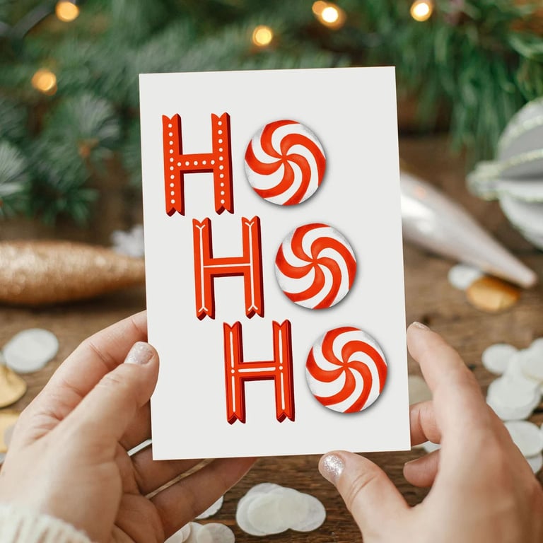 Ho Ho Ho Christmas Card, Blank Inside