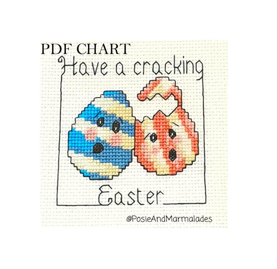 Have a cracking Easter Egg cross stitch Instant digital Download PDF 