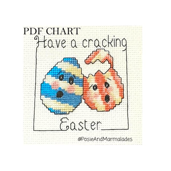 Have a cracking Easter Egg cross stitch Instant digital Download PDF 