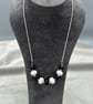 black and white lampwork glass necklace seaglass style - Image 5