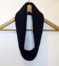 Cowl Infinity Scarf in Navy Blue Alpaca Wool - Image 3