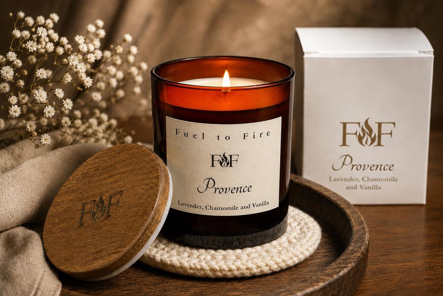 Lavender, Chamomile & Vanilla Scented Candle - Coconut Wax - Vegan - Spa Scent