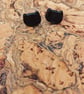 Black cat face studs - Image 1