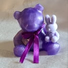 Purple Bear and Bunny Keepsake Ornament 