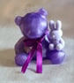 Purple Bear and Bunny Keepsake Ornament 