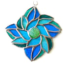 Floral Stained Glass Suncatcher Azure Blossom