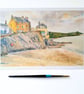  Art print of Cawsand Beach Cornwall from original watercolour painting A4 - Image 3