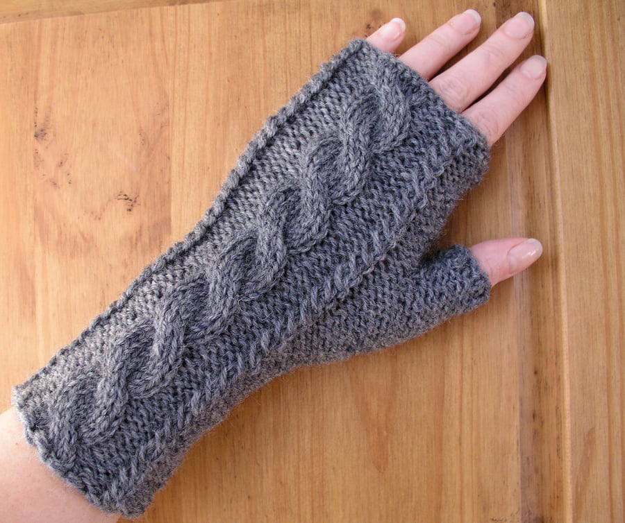 Merino Blend Wrist Warmers Fingerless Goves