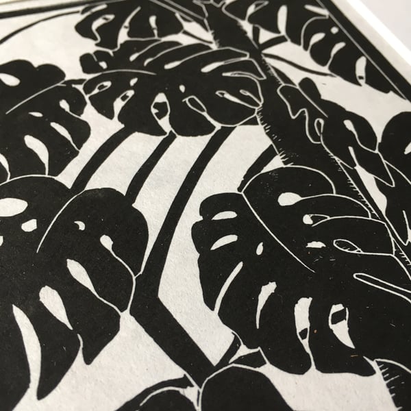 "Monstera" Lino Print 