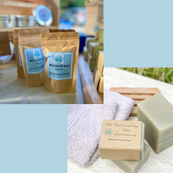 Vibrant Shower Treat Gift - shampoo & shower soap and body scrub - post included