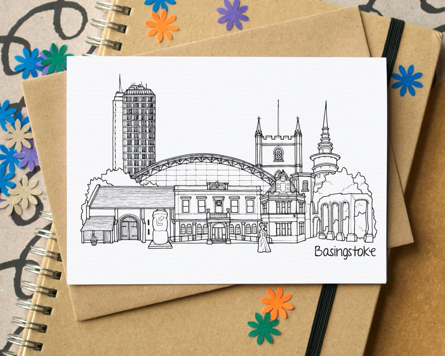 Basingstoke Skyline Greetings Card