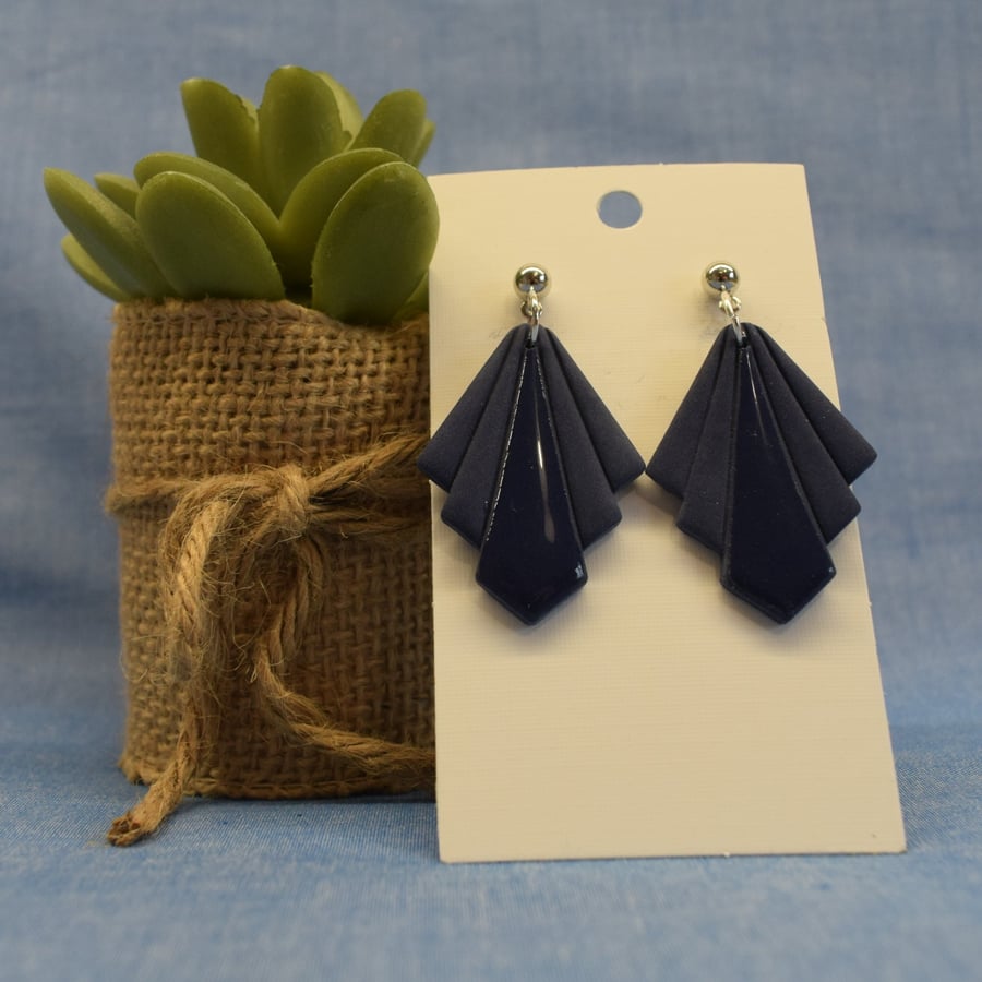 Fan Shaped Art Deco Earrings