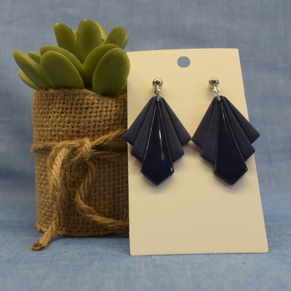 Fan Shaped Art Deco Earrings