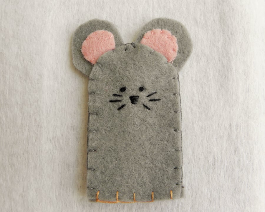 Cute Mouse felt finger puppet toddler gift