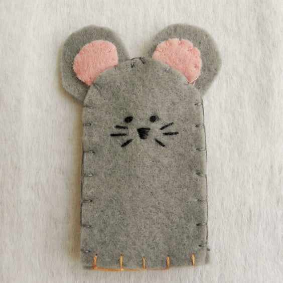 Cute Mouse felt finger puppet toddler gift