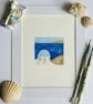 Greek watercolour church and sea - Image 1