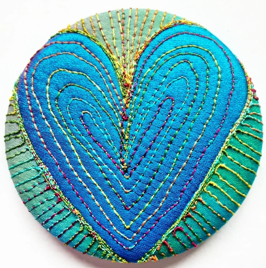 Heart Pocket Mirror 58mm Fabric Pocket Mirror Handbag Accessory