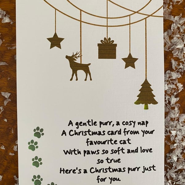 Christmas From the Cat – Poem Card for Cat Lovers 