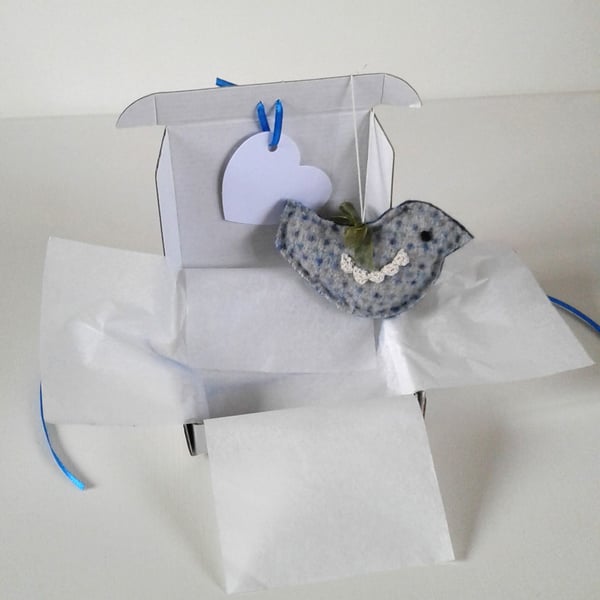 'A little bird told me'wool felt and crochet bird letterbox gift