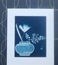 Ikebana style meets Botanical Cyanotype Art, Original Art.  - Image 3