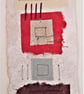 Colourful Combinations Red Grey Natural Handstitched Geometric Art Picture - Image 3