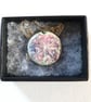 medium pendant - dark pink and blue scrolled on white - Image 2
