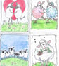 Set of 4 fun Sheep Greeting Cards. Print of original paintings