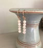 Mother of pearl bead earrings, gold-plated