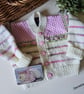 Designer Baby Girl's Hand Knitted Cardigan  3-6 months size - Image 7