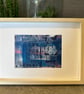 town at night - monoprint - geli print - Original art - Image 3