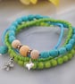 Turquoise & lime bracelet stack - Image 5