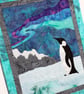 Southern Lights Penguin Kit Art Quilt Wall Hanging 